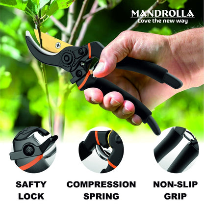 MANDROLLA 8 Inch Heavy Duty Plant Cutter For Home Garden Scissors, Plant Branch Cutter For Tree, Pruner Cutter Heavy Duty, Garden Tools For Home Gardening Scissors, Prunning Branch Cutter For Garden