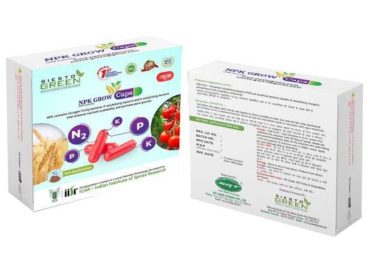 SIESTO GREEN बायोफर्टिलायझर आणि बायोपेस्टिसाइड NPK ग्रो कॅप्स (2 कॅप्सूल)