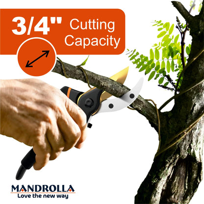 MANDROLLA 8 Inch Heavy Duty Plant Cutter For Home Garden Scissors, Plant Branch Cutter For Tree, Pruner Cutter Heavy Duty, Garden Tools For Home Gardening Scissors, Prunning Branch Cutter For Garden