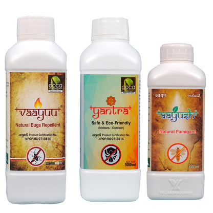 वाईके प्रयोगशालाएं ब्लैक थ्रिप नियंत्रण विशेष | वायु यंत्र आयुष (1L+1L+500ml) फसल कीट ब्लैक थ्रिप्स के लिए पैक