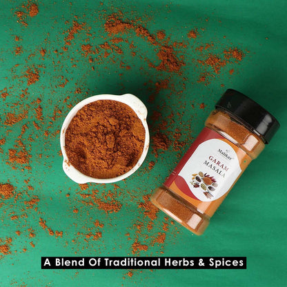 Malikaz' The Royale Taste Garam Masala Jar, 90 g | 100% Natural | A Unique Blend of Roasted Whole Spices | Easy to add a Special Warmth to Any Recipe |
