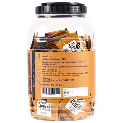 अर्बन प्लैटर गुड़ पाउडर पाउच, 1Kg / 35.2oz [200 पाउच, 5 ग्राम प्रत्येक]